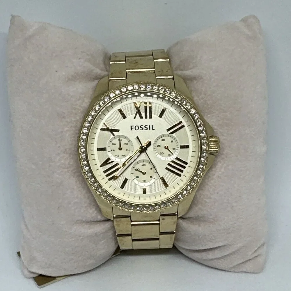 Fossil Cecile AM4482 Womens Gold Stainless Steel Analog Dial Quartz Watch HME419